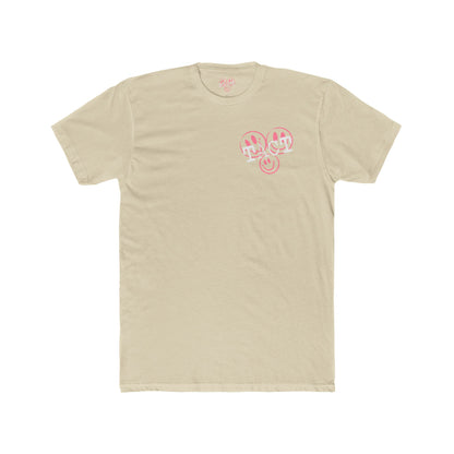 Smiley Unisex Cotton Crew Tee colors: Tahiti blue or Heavy Metal
