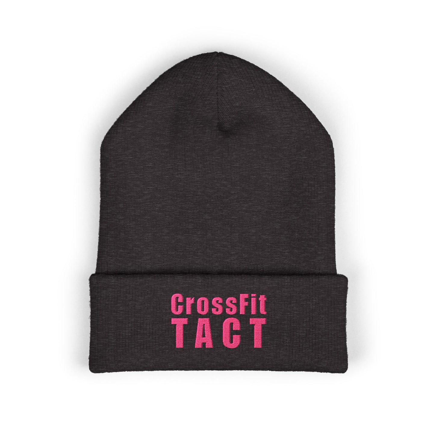 Embroidered Beanie - Classic Cuffed Style Red logo